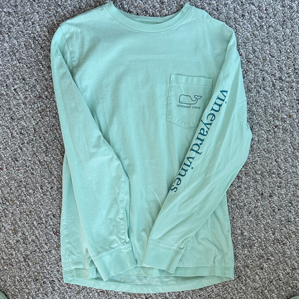 Vineyard Vines Kids Seafoam Long Sleeve Tee whale large